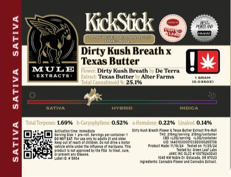 Dirty Kush Breath x Texas Butter KickStick