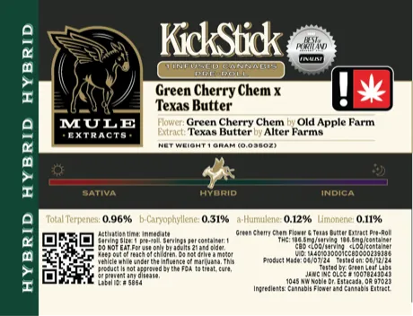Green Cherry Chem x Texas Butter KickStick